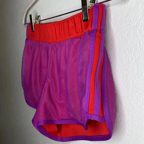 Adidas Red With Purple Mesh Climalite Athletic Shorts XS - Picture 3 of 9